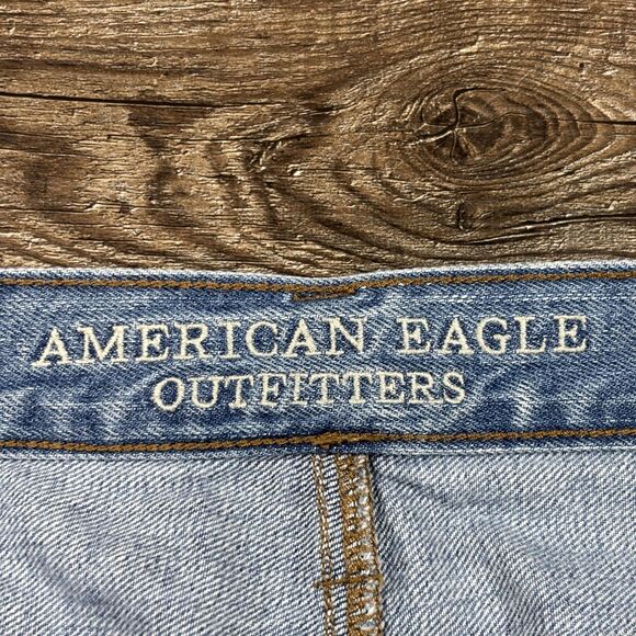 American Eagle Vintage Hi-Rise Jeans Women's 8 Blue Two Tone Button Fly Denim - Picture 11 of 13